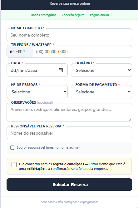 Link publico da sua empresa